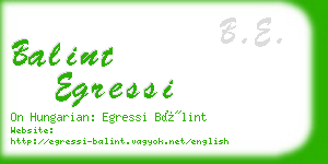 balint egressi business card